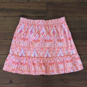 LOFT Orange and White Circle Skirt
